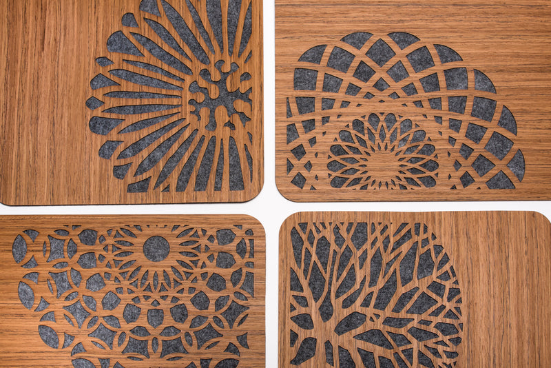 Wood & Felt TableMats with Flowers