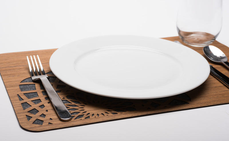 Wood & Felt TableMats with Lines